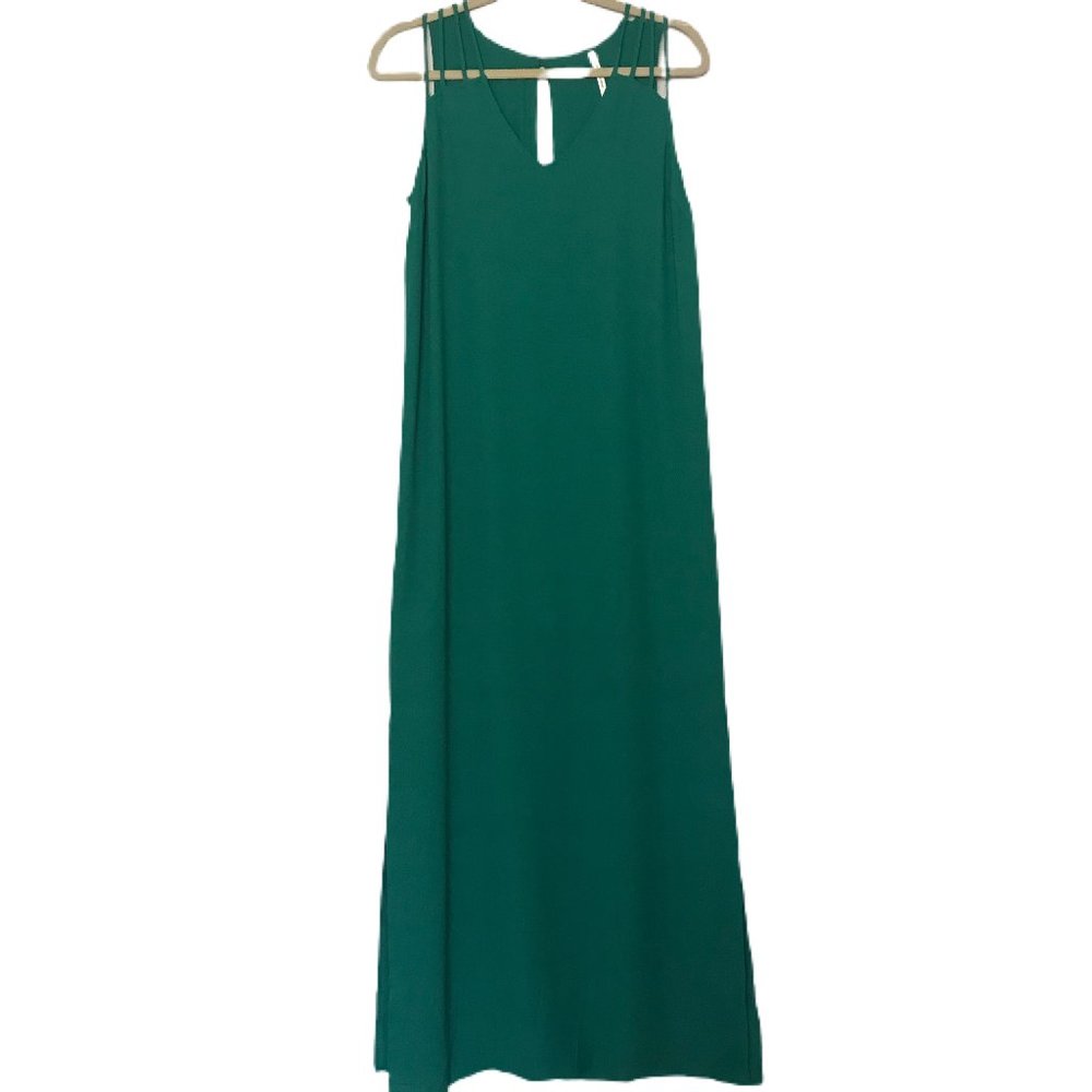 S Twelve Women's Emerald Green V Neck Maxi Dress S